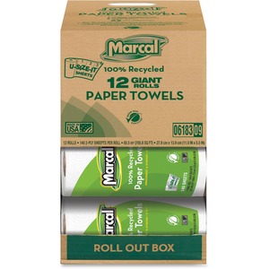 Marcal 2 Ply U-size-It Paper Towel Rolls - 140 Sheets x 12 rolls (In Stock)