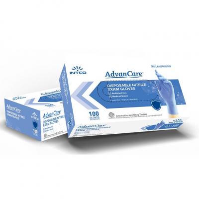 XL Medical Nitrile Gloves - Blue - Intco AdvanCare - Pack of 100