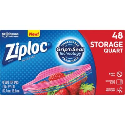 Ziploc Quart Storage Seal Top Bags