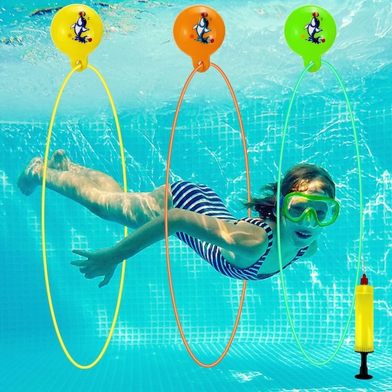 Pool Rings for Kids Diving,3Pcs Swim Through Rings for Pool