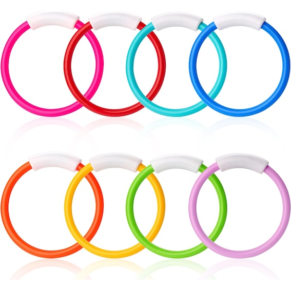 JOYIN Dive Rings Pool Toys, 8 Pcs Colorful Pool Rings for Kids