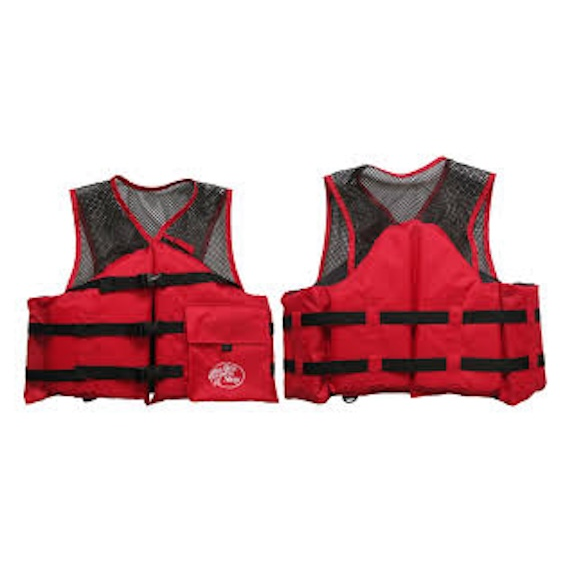 Basic Mesh Fishing Life Vest for Kids - Red