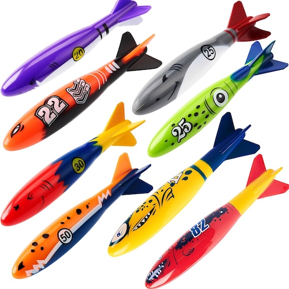 8 Pack Pool Toys, Shark Underwater Diving Toys,