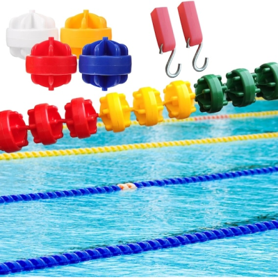 Pool Safety Float Line Divider Rope Kits, Anti-Wave Swimming Pool Rope Float with 2 Hooks